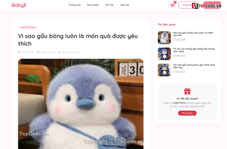 mới nhất,web bán gấu bông,web app